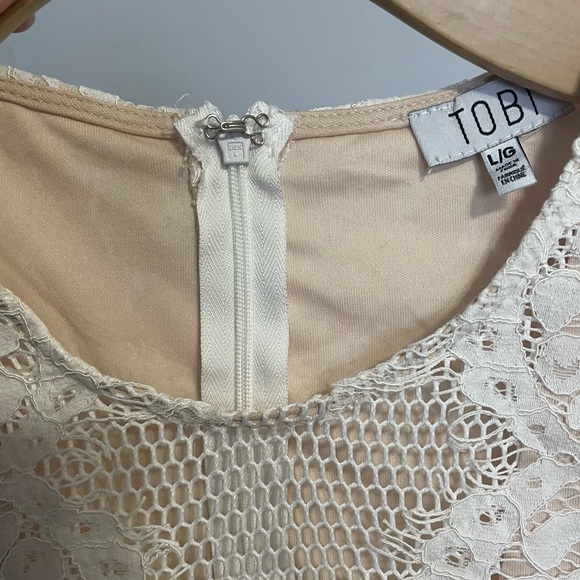 Tobi White Lace Mini Dress Size Large - Picture 8 of 12